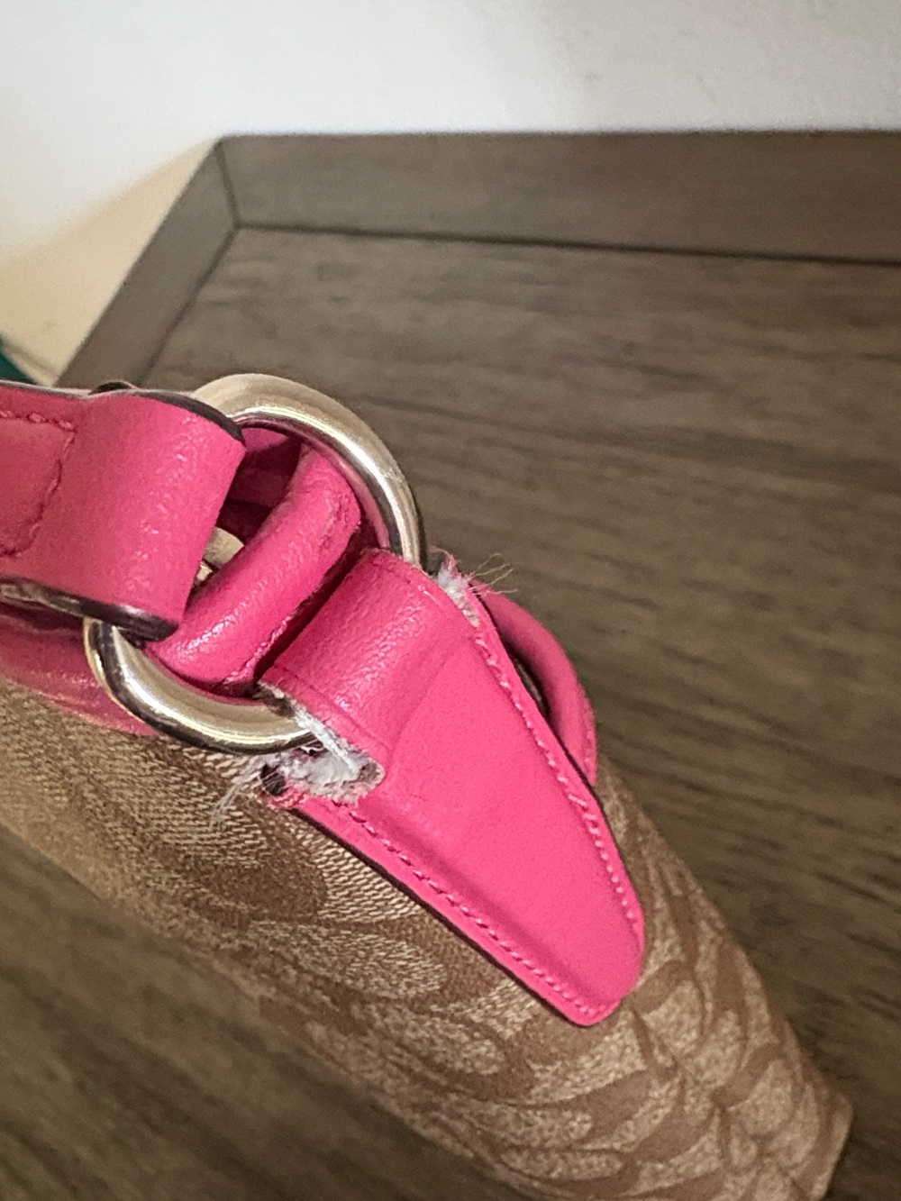 [Coach] Signature File Adjustable Crossbody Coated Canvas Bag Purse Khaki/Pink - Picture 16 of 16